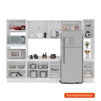 Cozinha Completa com Tampo, Rodapé e Paneleiro Amara 10 Portas 4 Gavetas Verde e Branca - 2