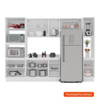 Cozinha Completa com Tampo, Paneleiro e Rodapé Meena 10 Portas 4 Gavetas Verde e Branca - 2