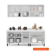 Cozinha Completa com Tampo Meena 9 Portas 3 Gavetas Creme e Branca - 2