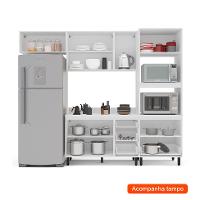 Cozinha Completa com Tampo Meena 8 Portas 4 Gavetas Azul e Branca - 2