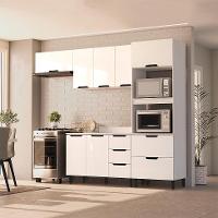Cozinha Completa com Tampo Meena 8 Portas 4 Gavetas Branca - 1
