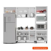 Cozinha Completa com Tampo Meena 8 Portas 4 Gavetas Branca - 2