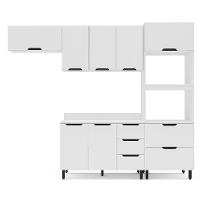 Cozinha Completa com Tampo Meena 8 Portas 4 Gavetas Branca - 5