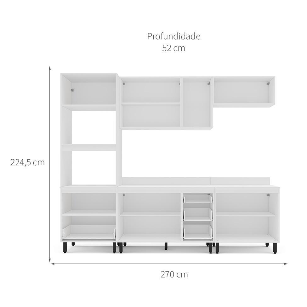 Cozinha Completa com Tampo Meena 10 Portas 4 Gavetas Azul e Branca - 3