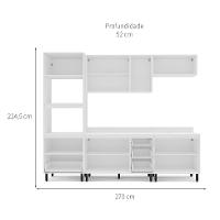Cozinha Completa com Tampo Meena 10 Portas 4 Gavetas Azul e Branca - 3
