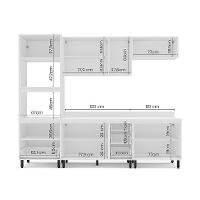 Cozinha Completa com Tampo Meena 10 Portas 4 Gavetas Azul e Branca