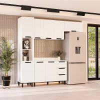 Cozinha Completa com Tampo Meena 8 Portas 3 Gavetas Branca - 1