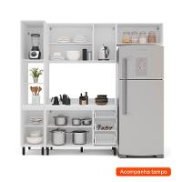 Cozinha Completa com Tampo Meena 8 Portas 3 Gavetas Branca - 2