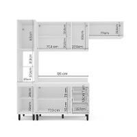 Cozinha Completa com Tampo Meena 8 Portas 3 Gavetas Branca