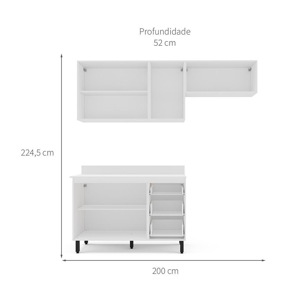 Cozinha Completa com Tampo Meena 6 Portas 3 Gavetas Verde e Branca - 3