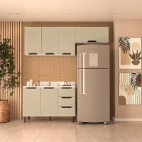 Cozinha Completa com Tampo Meena 6 Portas 3 Gavetas Verde e Branca - 1