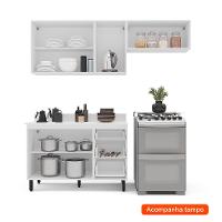 Cozinha Completa com Tampo Meena 6 Portas 3 Gavetas Verde e Branca - 2