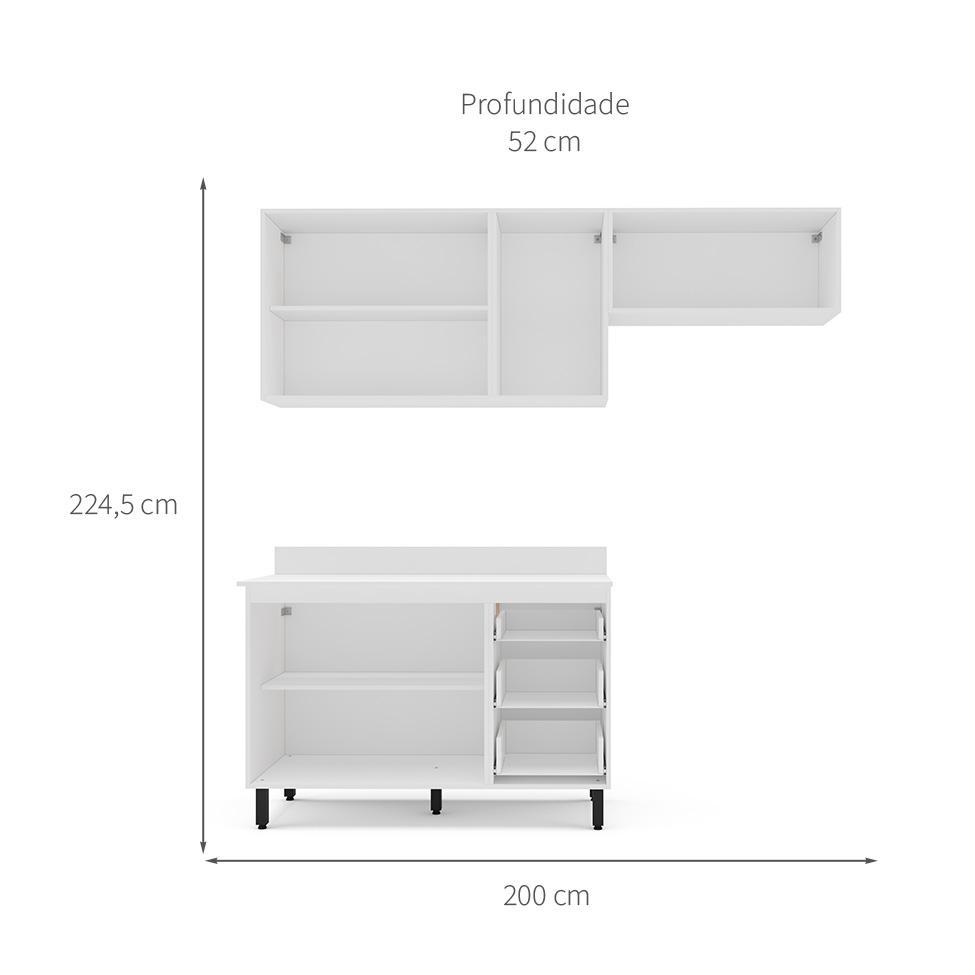 Cozinha Completa com Tampo Meena 6 Portas 3 Gavetas Branca - 3