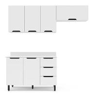 Cozinha Completa com Tampo Meena 6 Portas 3 Gavetas Branca - 5