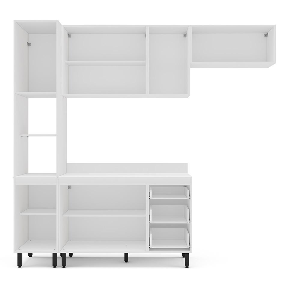 Cozinha Completa com Tampo Meena 8 Portas 3 Gavetas Azul e Branca - 7