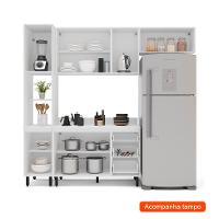 Cozinha Completa com Tampo Meena 8 Portas 3 Gavetas Azul e Branca - 2