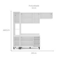 Cozinha Completa com Tampo Meena 8 Portas 3 Gavetas Azul e Branca - 3