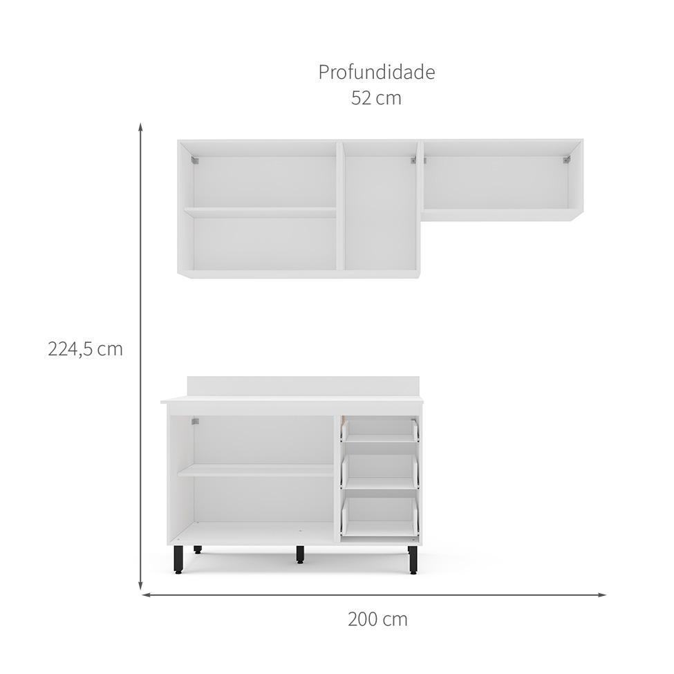 Cozinha Completa com Tampo Meena 6 Portas 3 Gavetas Azul e Branca - 3