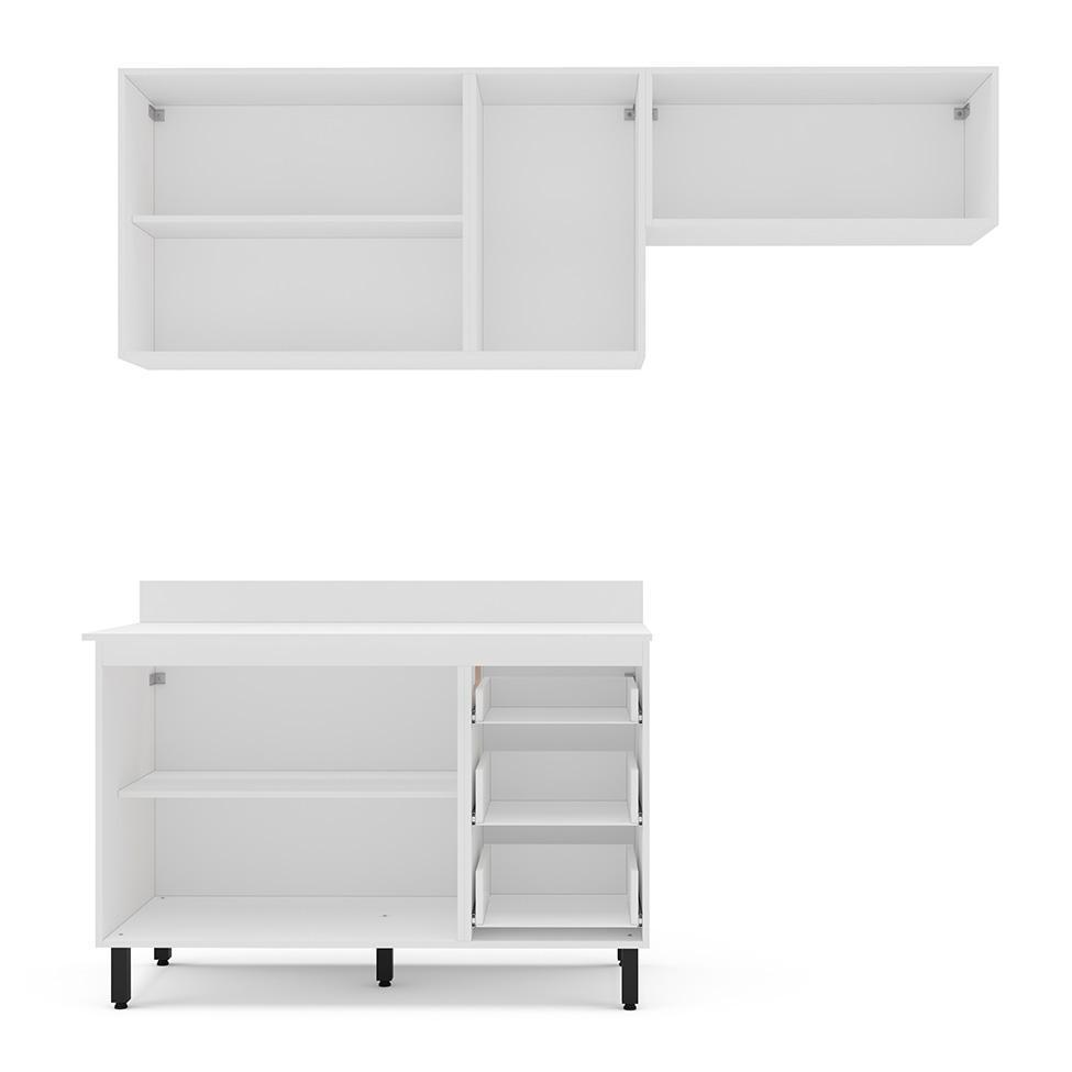 Cozinha Completa com Tampo Meena 6 Portas 3 Gavetas Azul e Branca - 7