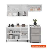 Cozinha Completa com Tampo Meena 6 Portas 3 Gavetas Azul e Branca - 2