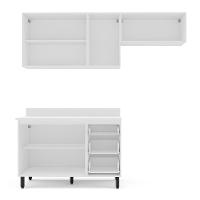 Cozinha Completa com Tampo Meena 6 Portas 3 Gavetas Azul e Branca - 7