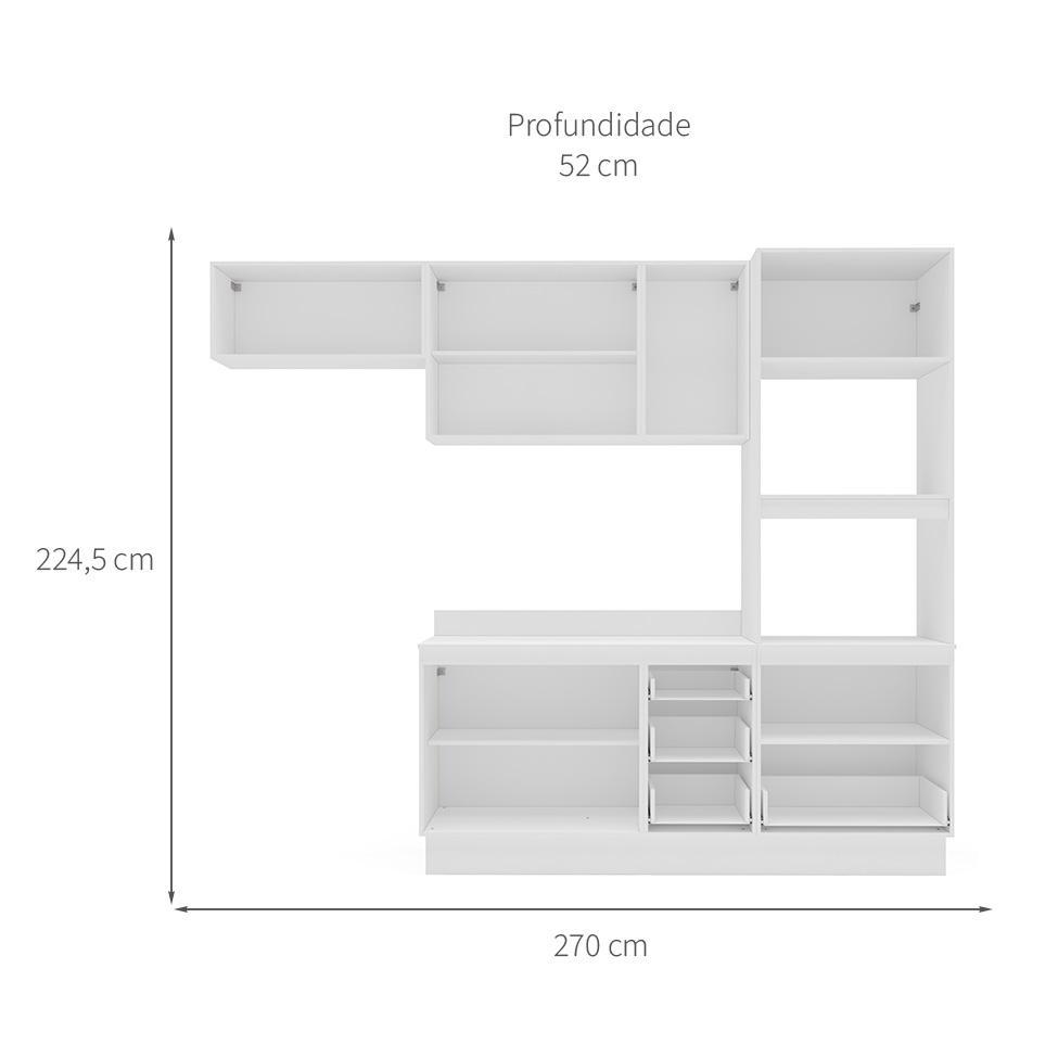 Cozinha Completa com Tampo e Rodapé Meena 8 Portas 4 Gavetas Verde e Branca - 3