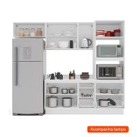 Cozinha Completa com Tampo e Rodapé Meena 8 Portas 4 Gavetas Verde e Branca - 2