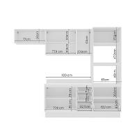Cozinha Completa com Tampo e Rodapé Meena 8 Portas 4 Gavetas Verde e Branca