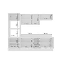Cozinha Completa com Tampo e Rodapé Meena 10 Portas 4 Gavetas Verde e Branca