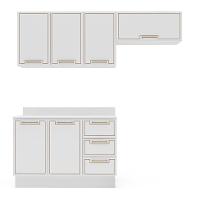 Cozinha Completa com Tampo e Rodapé Amara 6 Portas 3 Gavetas Branca - 5