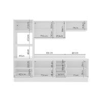 Cozinha Completa com Tampo e Rodapé Amara 10 Portas 4 Gavetas Creme e Branca