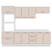 Cozinha Completa com Tampo e Rodapé Amara 10 Portas 4 Gavetas Creme e Branca - 5