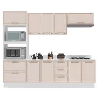 Cozinha Completa com Tampo e Rodapé Amara 10 Portas 4 Gavetas Creme e Branca - 6
