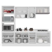 Cozinha Completa com Tampo e Rodapé Amara 10 Portas 4 Gavetas Creme e Branca - 8
