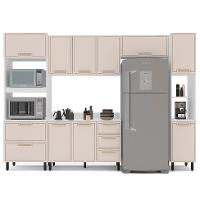 Cozinha Completa com Tampo e Paneleiro Amara 10 Portas 4 Gavetas Creme e Branca - 6