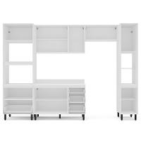 Cozinha Completa com Tampo e Paneleiro Amara 10 Portas 4 Gavetas Creme e Branca - 7