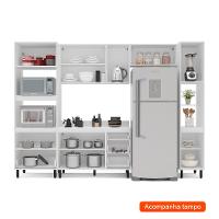 Cozinha Completa com Tampo e Paneleiro Amara 10 Portas 4 Gavetas Branca - 2