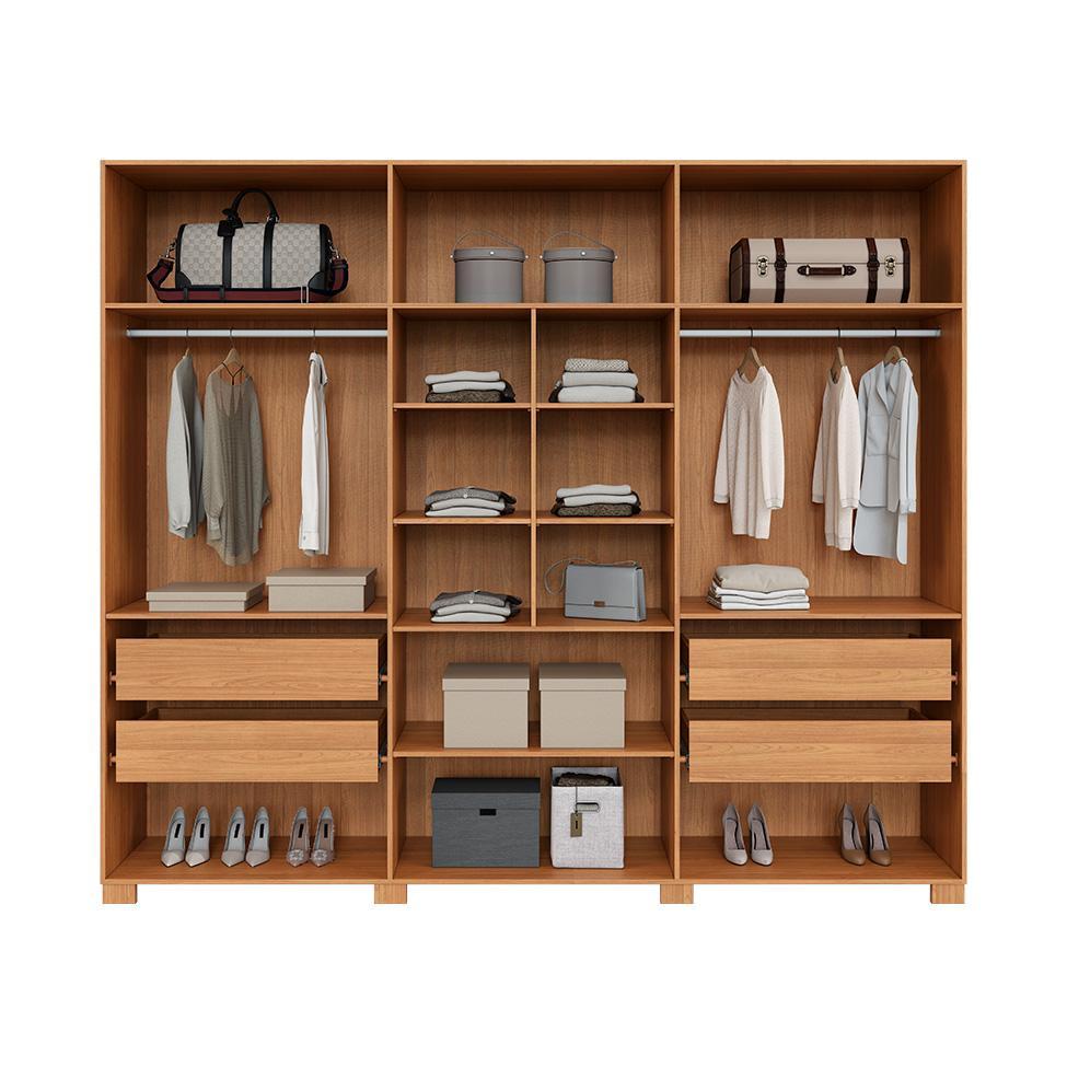 Guarda-Roupa Casal Afrodite 100% MDF 6 Portas 2 Gavetas Off White e Freijó - 2