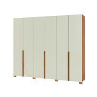 Guarda-Roupa Casal Afrodite 100% MDF 6 Portas 2 Gavetas Off White e Freijó - 1