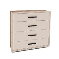 Cômoda Valência 4 Gavetas Creme e Freijó - 1
