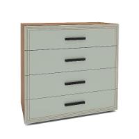 Cômoda Valência 4 Gavetas Verde e Freijó - 1