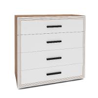 Cômoda Valência 4 Gavetas Branca e Freijó - 1