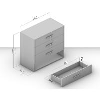 Cômoda Valência 4 Gavetas Branca e Freijó - 5