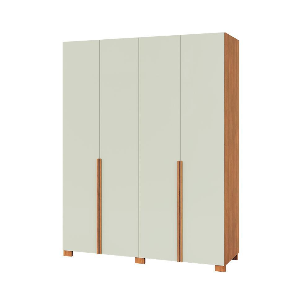 Guarda-Roupa Casal Afrodite 100% MDF 4 Portas 2 Gavetas Off White e Freijó - 1