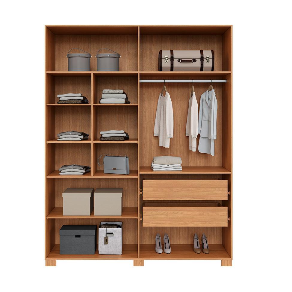 Guarda-Roupa Casal Afrodite 100% MDF 4 Portas 2 Gavetas Off White e Freijó - 2