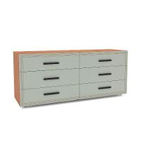Cômoda Valência 6 Gavetas Verde e Freijó - 1