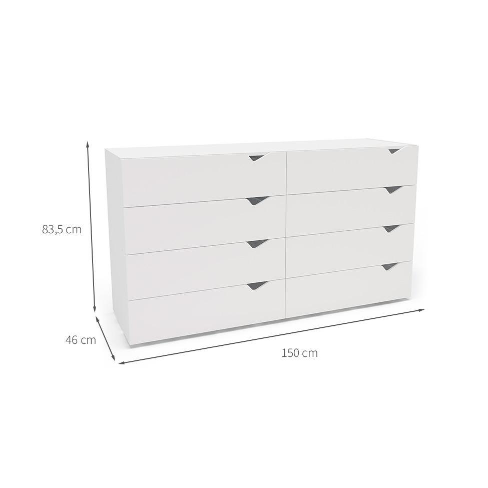 Cômoda Porto 8 Gavetas Branca - 3