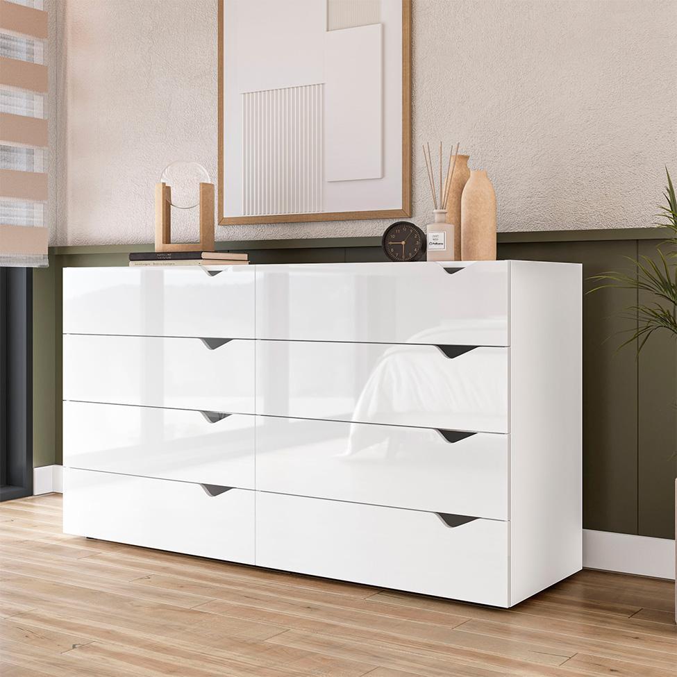 Cômoda Porto 8 Gavetas Branca - 4