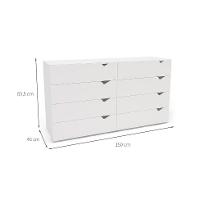 Cômoda Porto 8 Gavetas Branca - 3