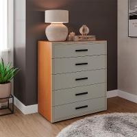 Cômoda Valência 5 Gavetas Verde e Freijó